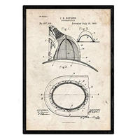POSTER Feuerwehrhelm Patent A3 Rahmenlos - Klar, Papier (29.7/5/42cm) - Nacnic
