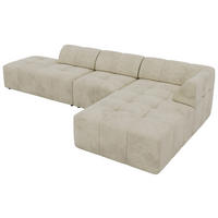 ROHOVÁ SEDAČKA GRIDA 3M L Béžová Samet - Pravá - černá/béžová, textil/plast (176/335cm) - MKS