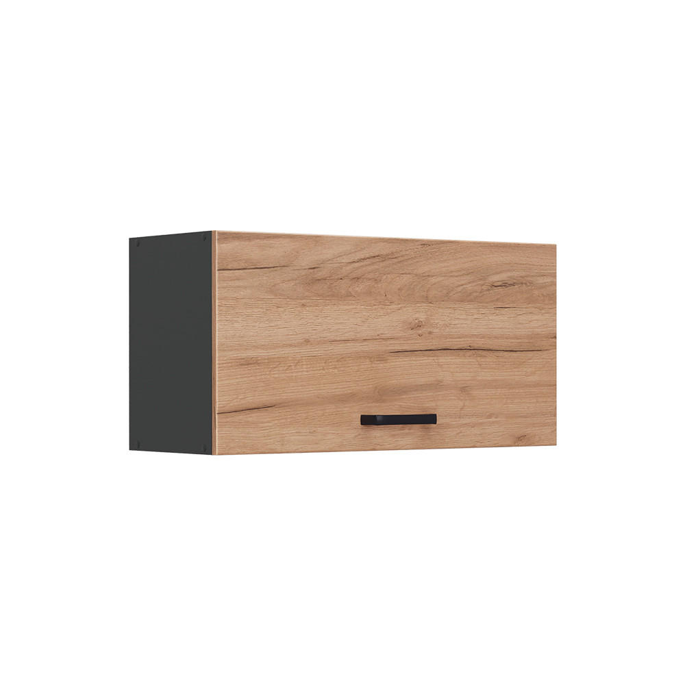 HÄNGESCHRANK R-Line, Goldkraft Eiche/Anthrazit, 80 cm Flach - Honigeiche/Anthrazit, Holzwerkstoff (80/40/31cm) - Vicco