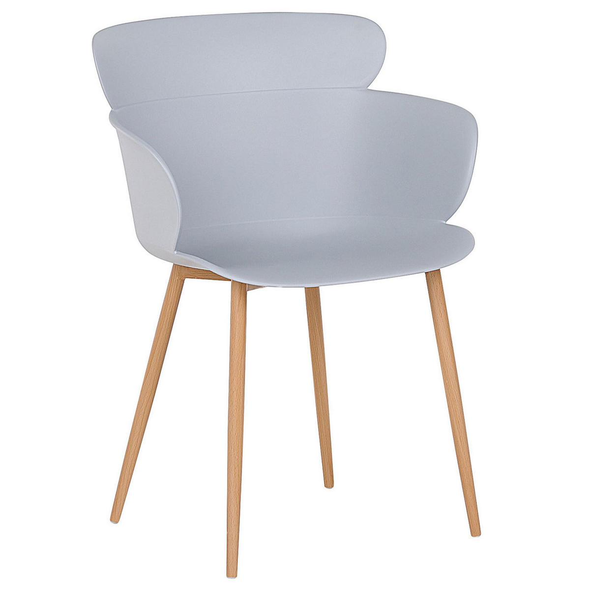 ESSZIMMERSTUHL 2er-Set Kunststoff Grau Sumkley - Grau, Kunststoff/Metall (61/82/54cm) - Beliani