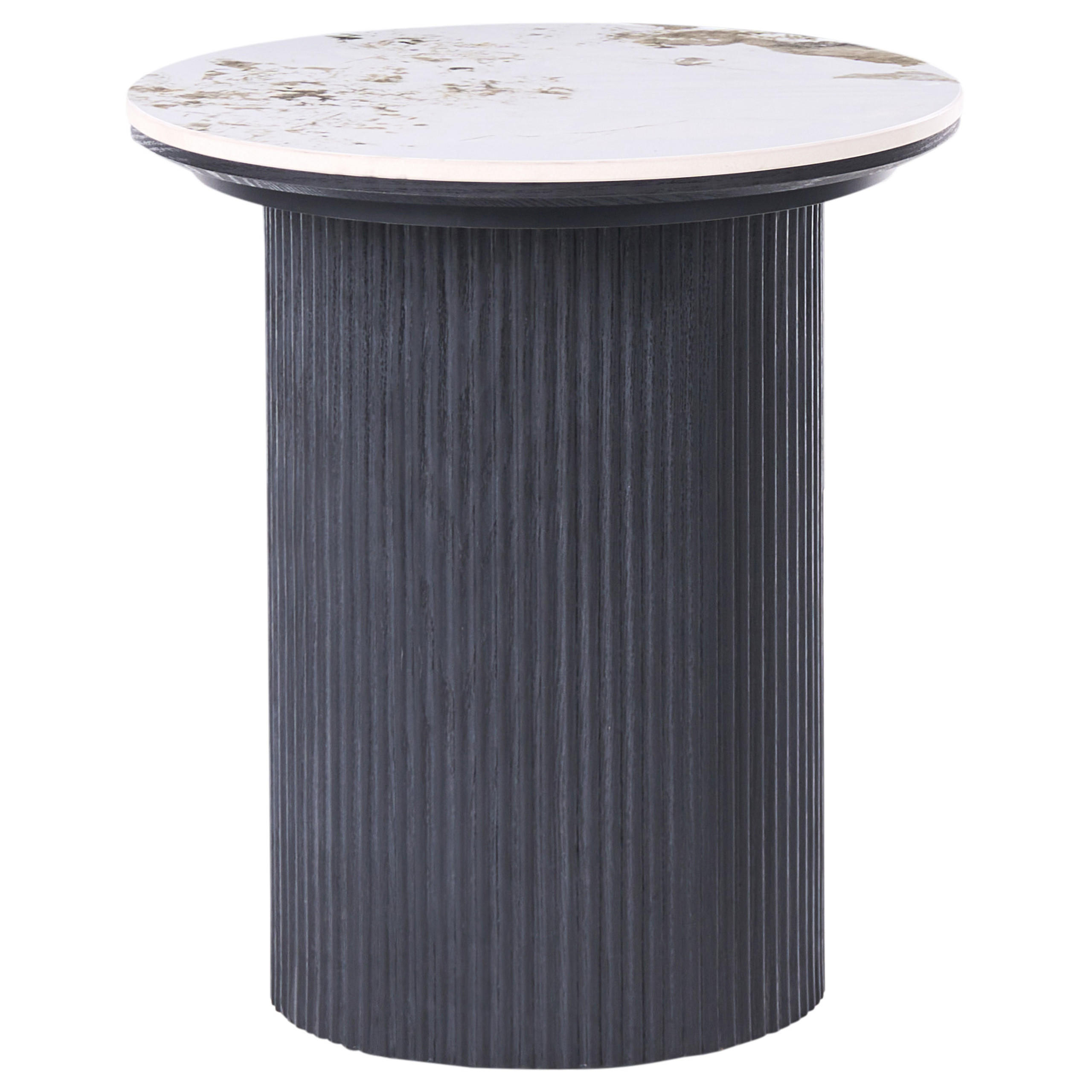 BEISTELLTISCH Keramik Schwarz Dora - Weiß, Keramik (45/45/50cm) - Beliani