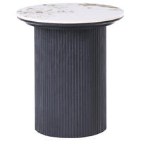 BEISTELLTISCH Keramik Schwarz Dora - Weiß, Keramik (45/45/50cm) - Beliani