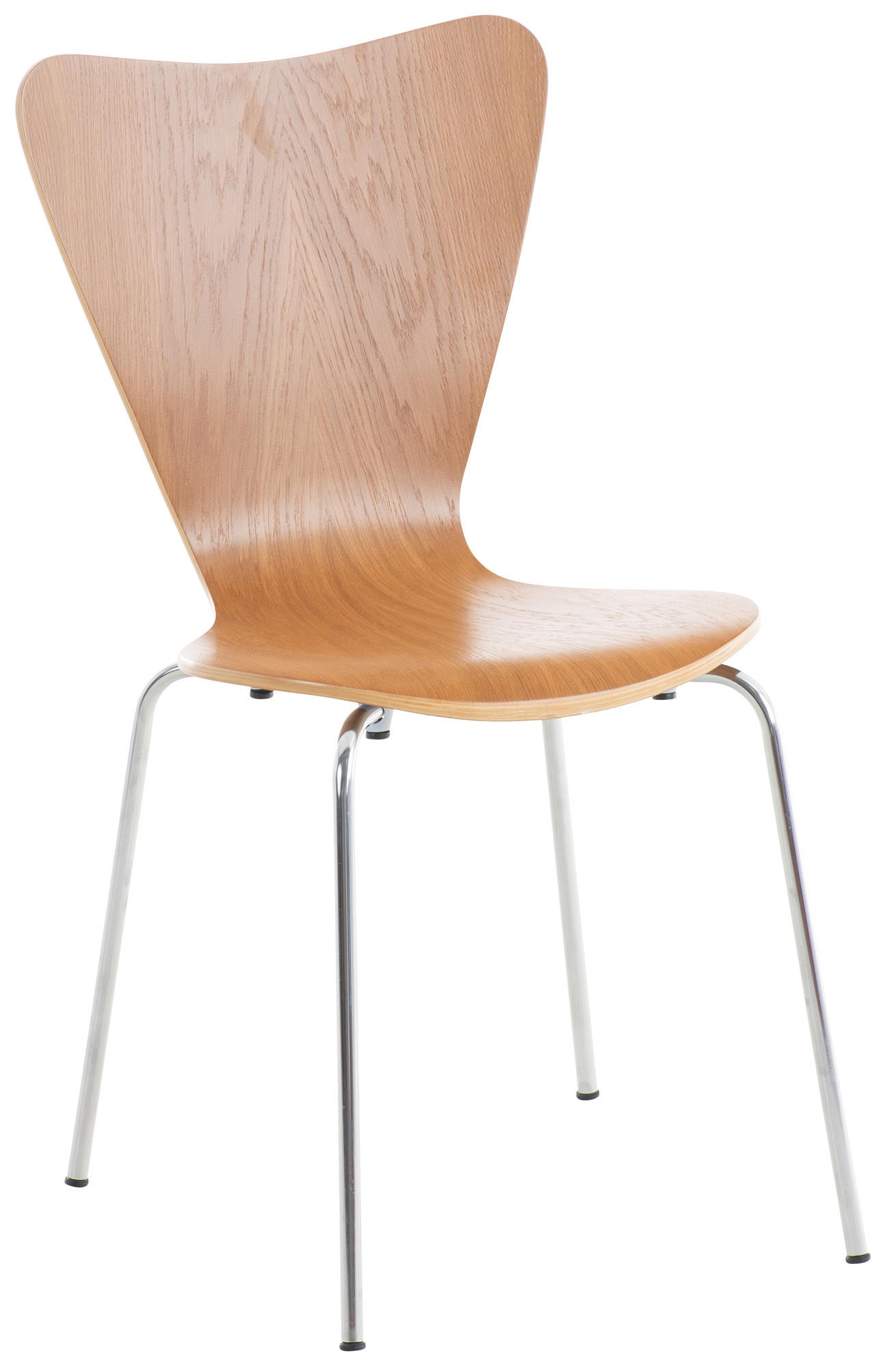 BESUCHERSTUHL Holz eiche - Eichefarben, Holz/Metall (45/85/49cm) - CLP