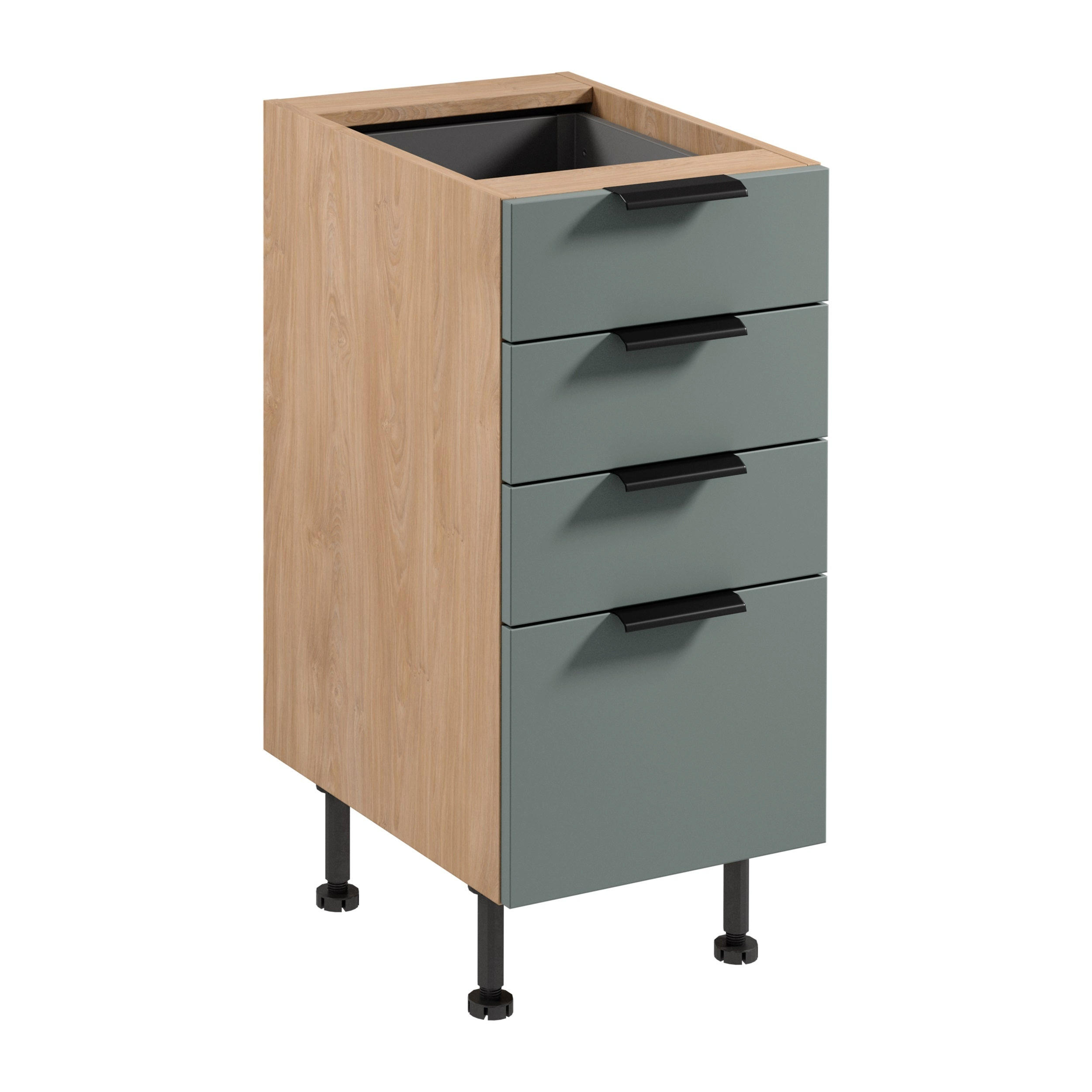 UNTERSCHRANK D40S4 AX – Sorento Grün Sonoma Eiche – Grün / Sonoma Eiche - Sonoma Eiche/Grün, Holzwerkstoff (40/87/52cm) - ROYAL24_MARKT