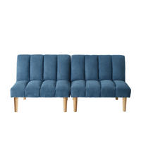 SCHLAFSOFA 167/82/72 cm Blau Cord mit 3-fach verstellbarer Rückenlehne - Blau, Textil (82/72/167cm) - Oxeza