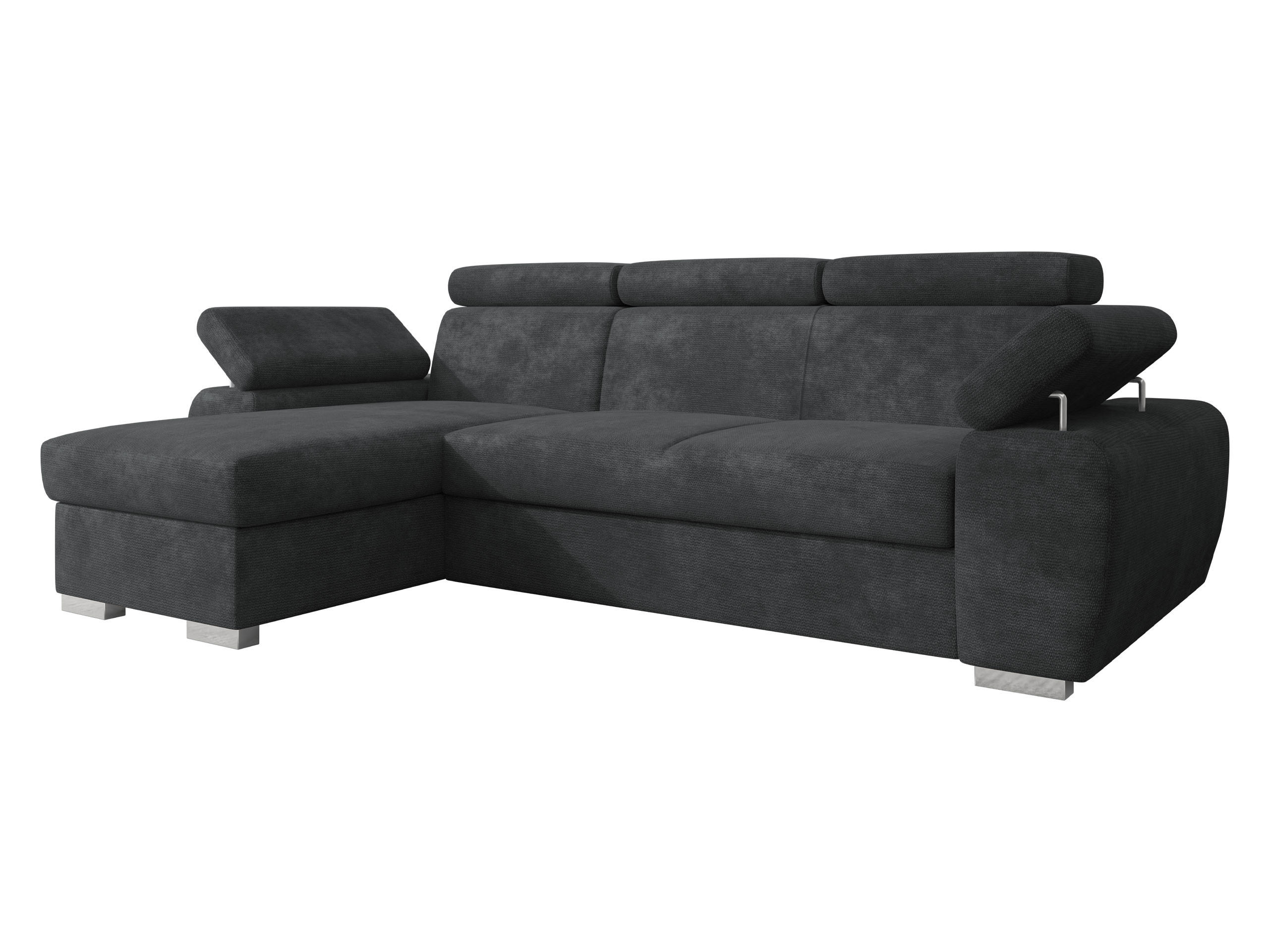 ECKSOFA Plaza L - Dunkelgrau/Silberfarben, Holz/Kunststoff (255/170cm) - MIRJAN24