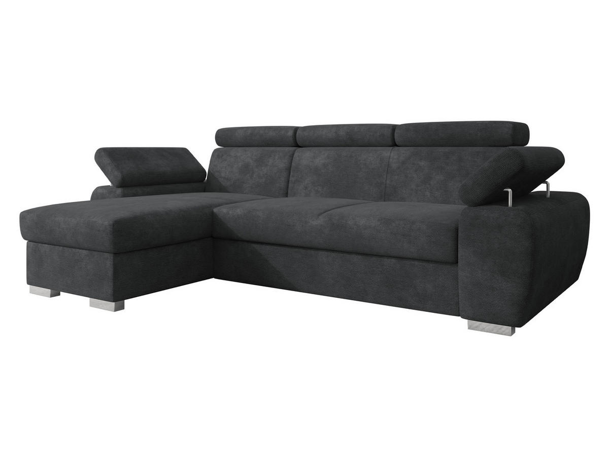 ECKSOFA Plaza L - Dunkelgrau/Silberfarben, Holz/Kunststoff (255/170cm) - MIRJAN24