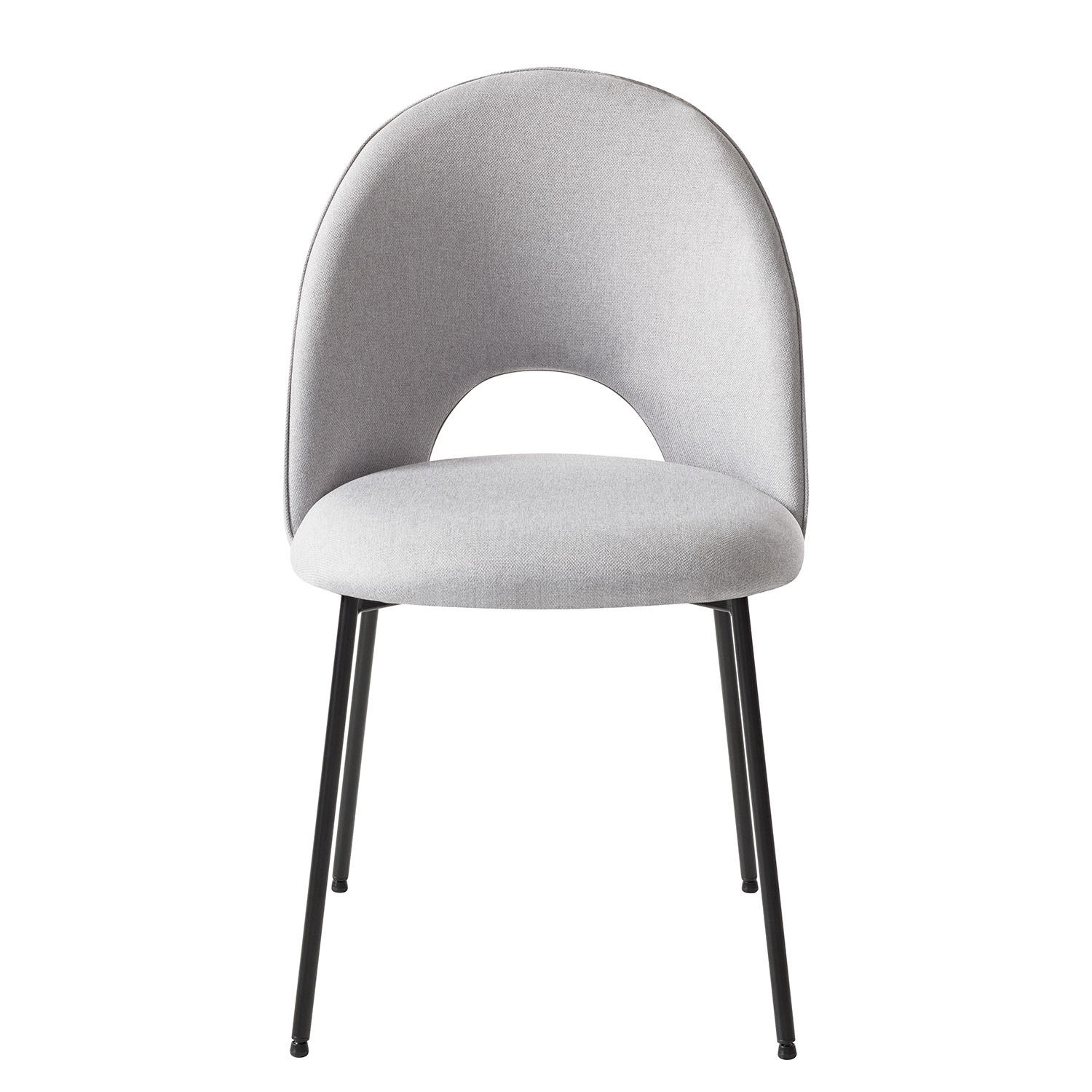 POLSTERSTUHL - Webstoff / Metall - Hellgrau, Textil (49/84/54cm) - home24