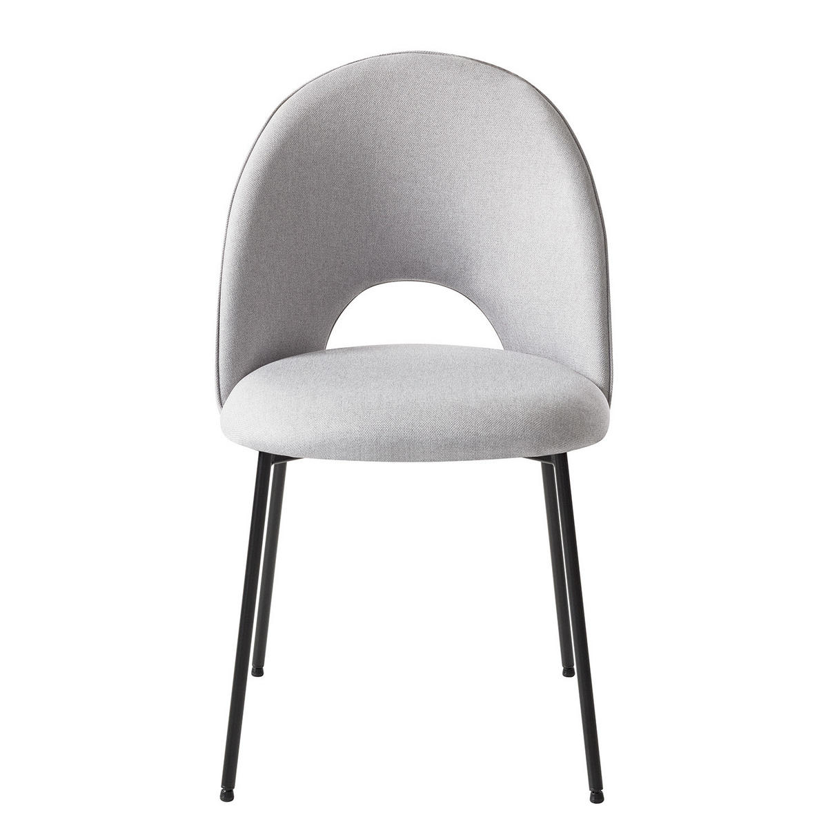 POLSTERSTUHL - Webstoff / Metall - Hellgrau, Textil (49/84/54cm) - home24