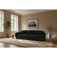 BIGSOFA Hereford XXL Velvet Grau inkl. 12 Kissen 274/131/61 cm - Anthrazit, Kunststoff/Textil (274/61/131cm) - foamnova