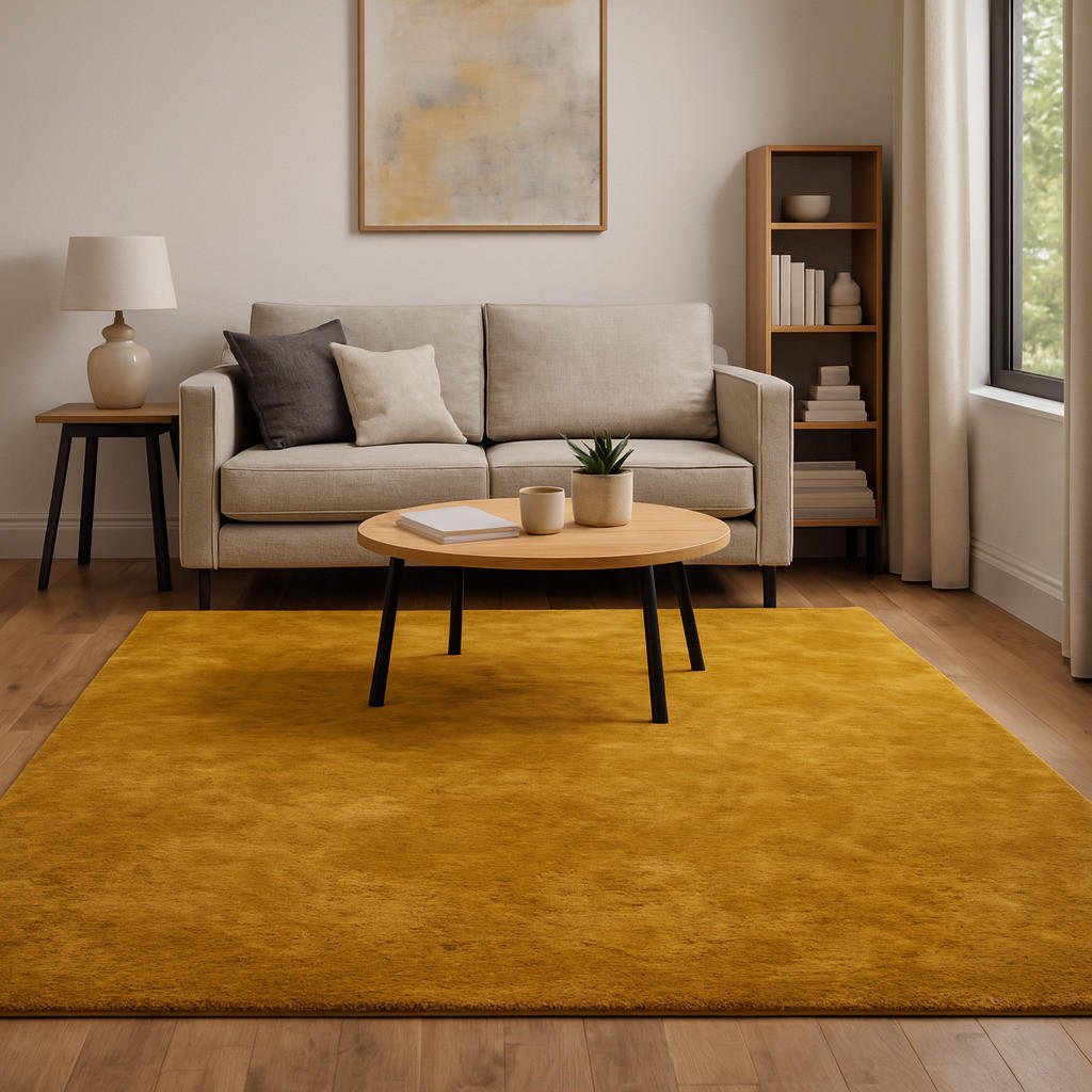 FELLTEPPICH SUPER SOFT PEARL - Currygelb, Textil (120/170cm) - Pergamon