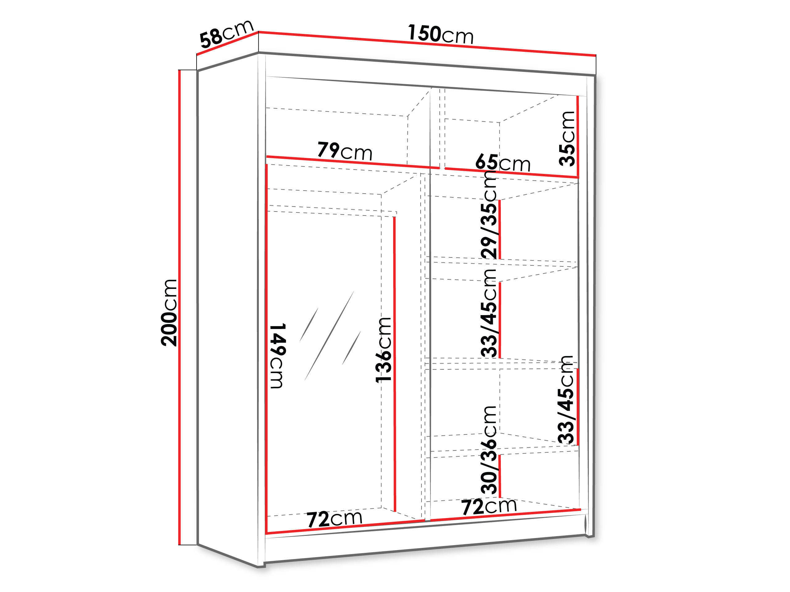 Thumbnail - Mirjan24 Schiebetürenschrank, Schwarz, Metall, Rechteckig, 150x200x58 cm, Schlafzimmer, Kleiderschränke, Schwebetürensch...