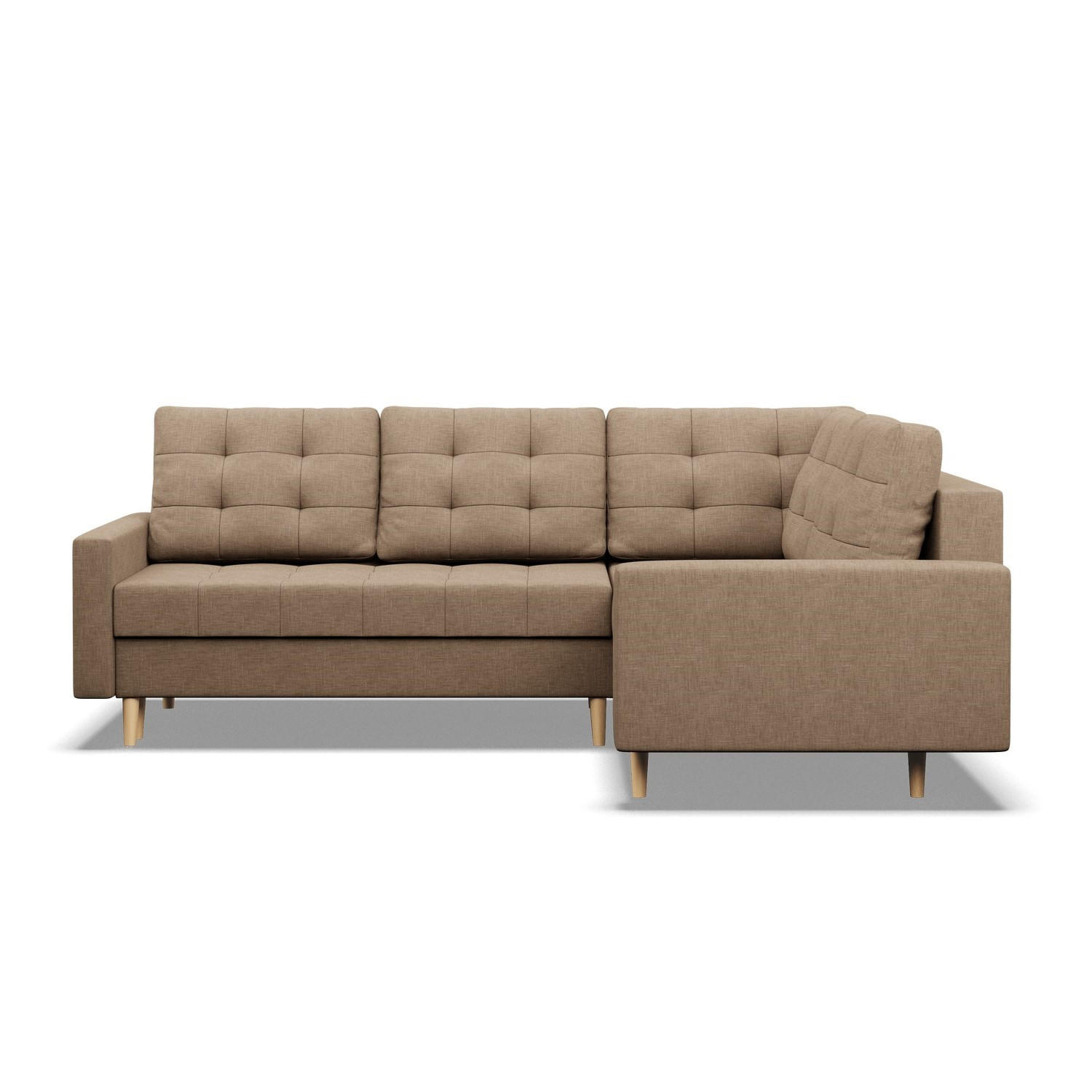 ECKSOFA RECHTS MIT SCHLAFFUNKTION ELMA, Braun - Braun, Textil (223/172cm) - Mebligo