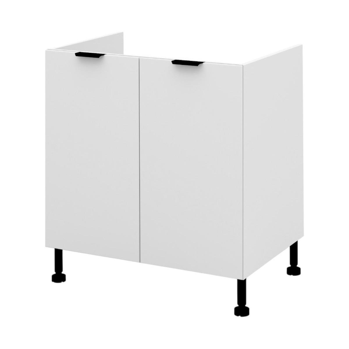SPÜLENUNTERSCHRANK – 80 cm – DZ80 – Lunara – Weiß Matt - Weiß, Holzwerkstoff (80/72/52cm) - hi-markt