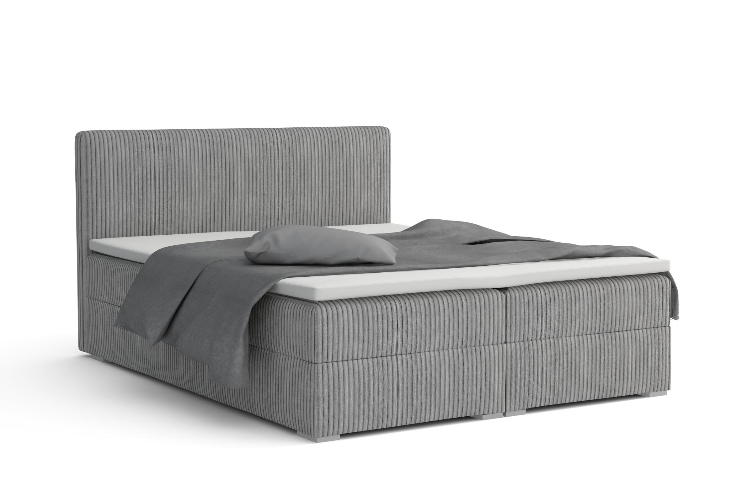 Deine Möbel 24 Boxbett Hellgrau 140x200 cm