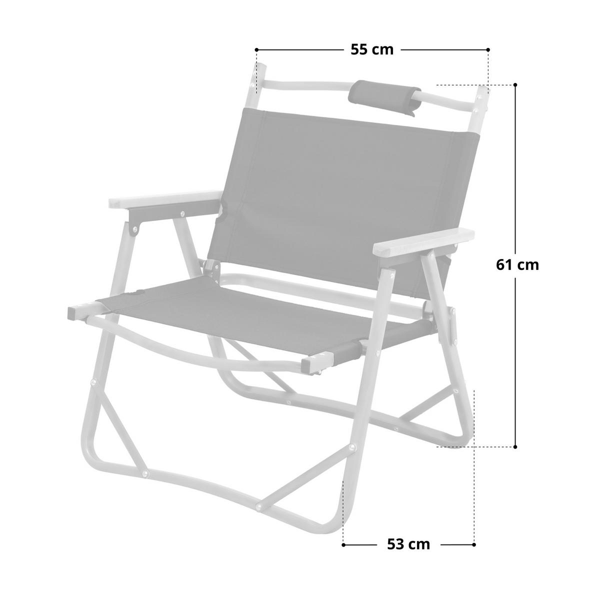 CAMPINGSTUHL klappbar Holzoptik Schwarz - Schwarz, Metall (55/61/53cm) - JAWINIO