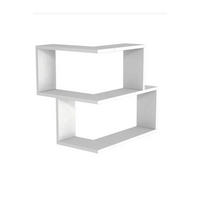 WANDREGAL : 59,5 x 54,5 x 45/44,5 cm Weiß asymmetrisch Regal für Ecken - Weiß, Holzwerkstoff (60/54/55cm) - Ibonto