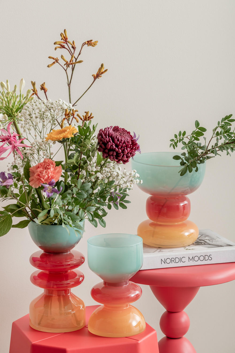 VASE Summer Vibes 12/12/20 cm - Multicolor, Glas (12.5/20cm) - Present Time