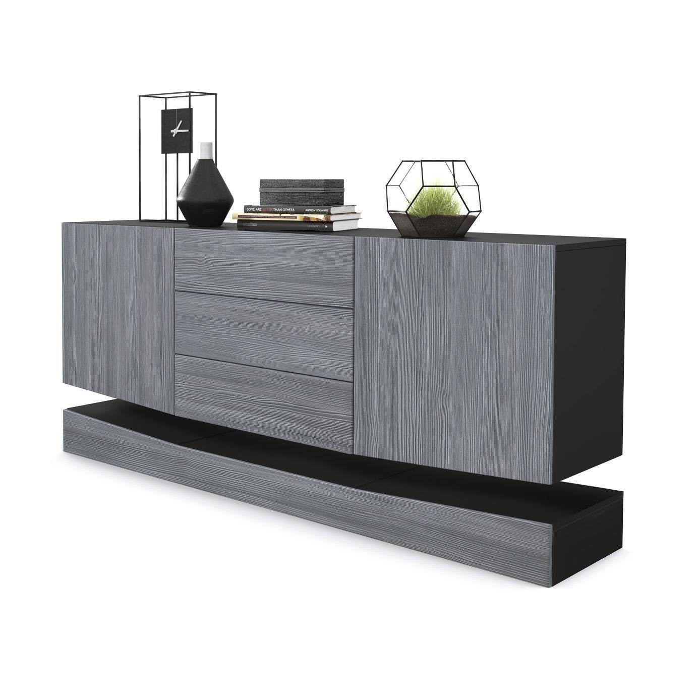SIDEBOARD City Fronten in Avola-Anthrazit - Anthrazit, Holzwerkstoff (178/82/39cm) - Vladon