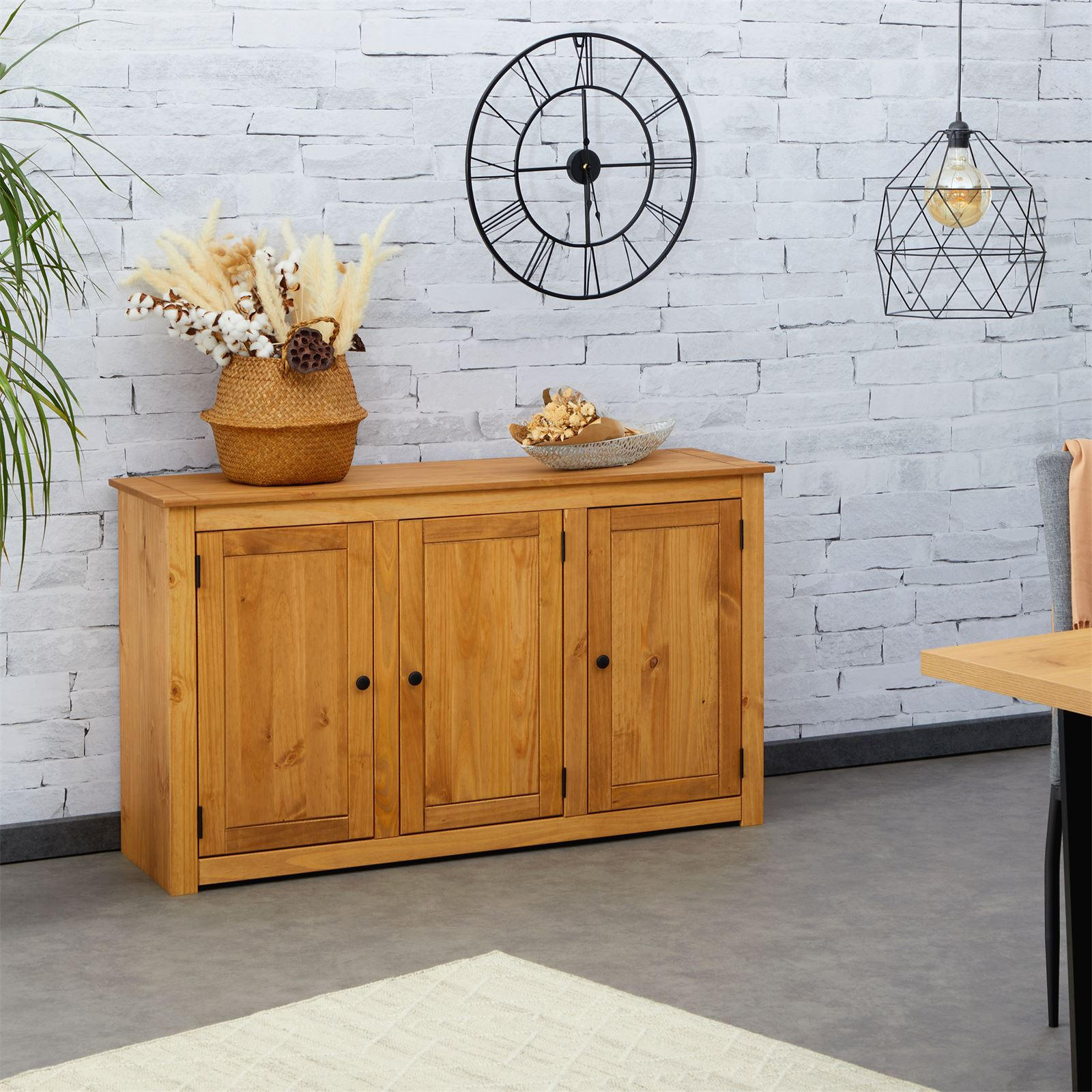 Thumbnail - CARO-Möbel Sideboard, Kiefer, Kiefer, Holz, Kiefer, Vintage, 135x80x40 cm, Wohnzimmer, Kommoden & Sideboards, Sideboards