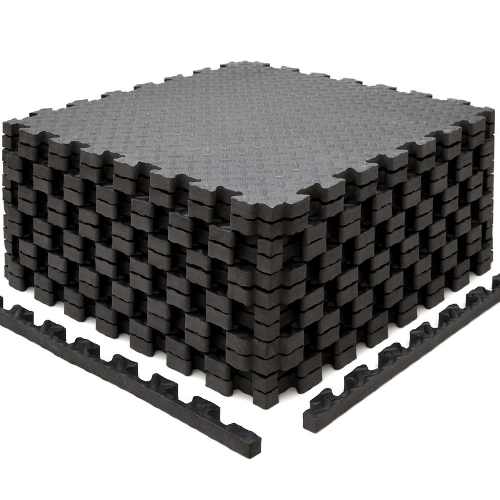 BODENSCHUTZMATTE 63x63x2 cm, Schwarz, 12er Set - Schwarz, Kunststoff (63/63cm) - eyepower