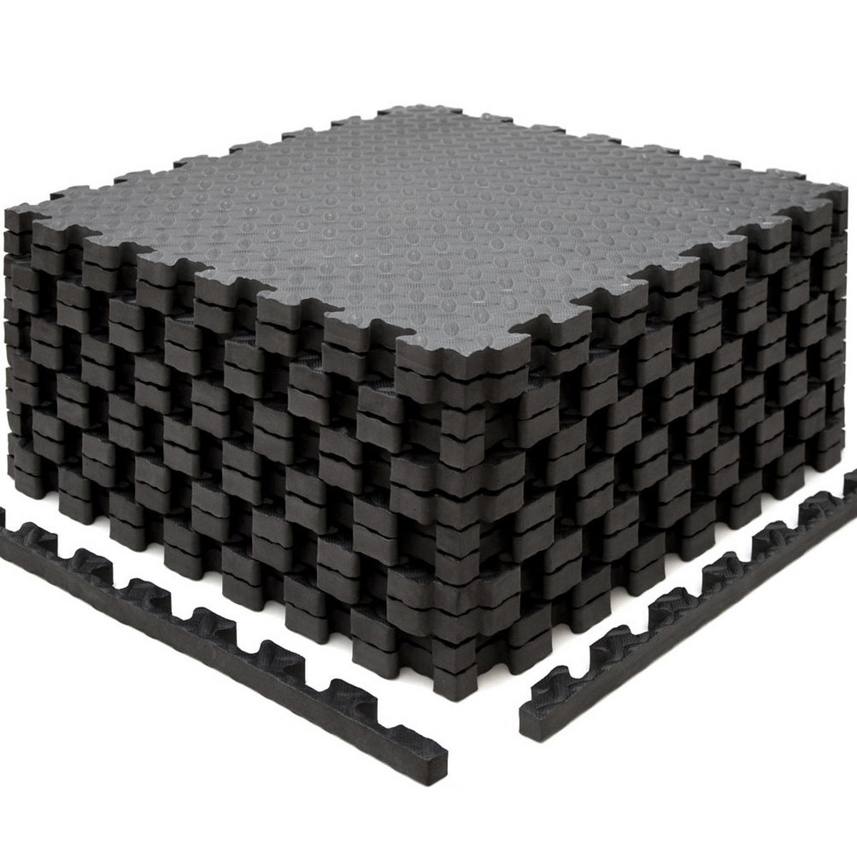 BODENSCHUTZMATTE 63x63x2 cm, Schwarz, 12er Set - Schwarz, Kunststoff (63/63cm) - eyepower