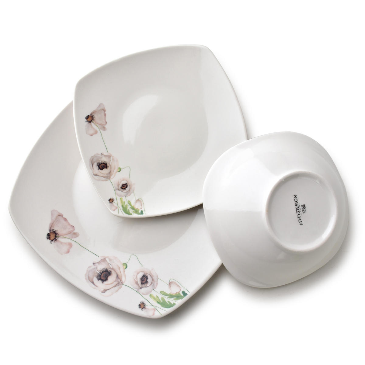 JÍDELNÍ SADA, porcelán, bronzová - hnědá, keramika (30/20/30cm) - Mondex