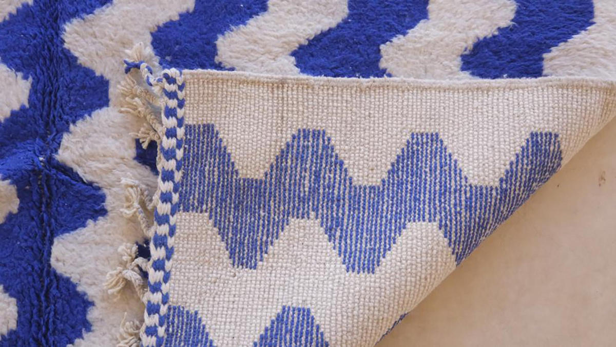 BERBERTEPPICH aus reiner Wolle 203x 294 cm - Blau, Naturmaterialien (203/294cm) - AFK Living