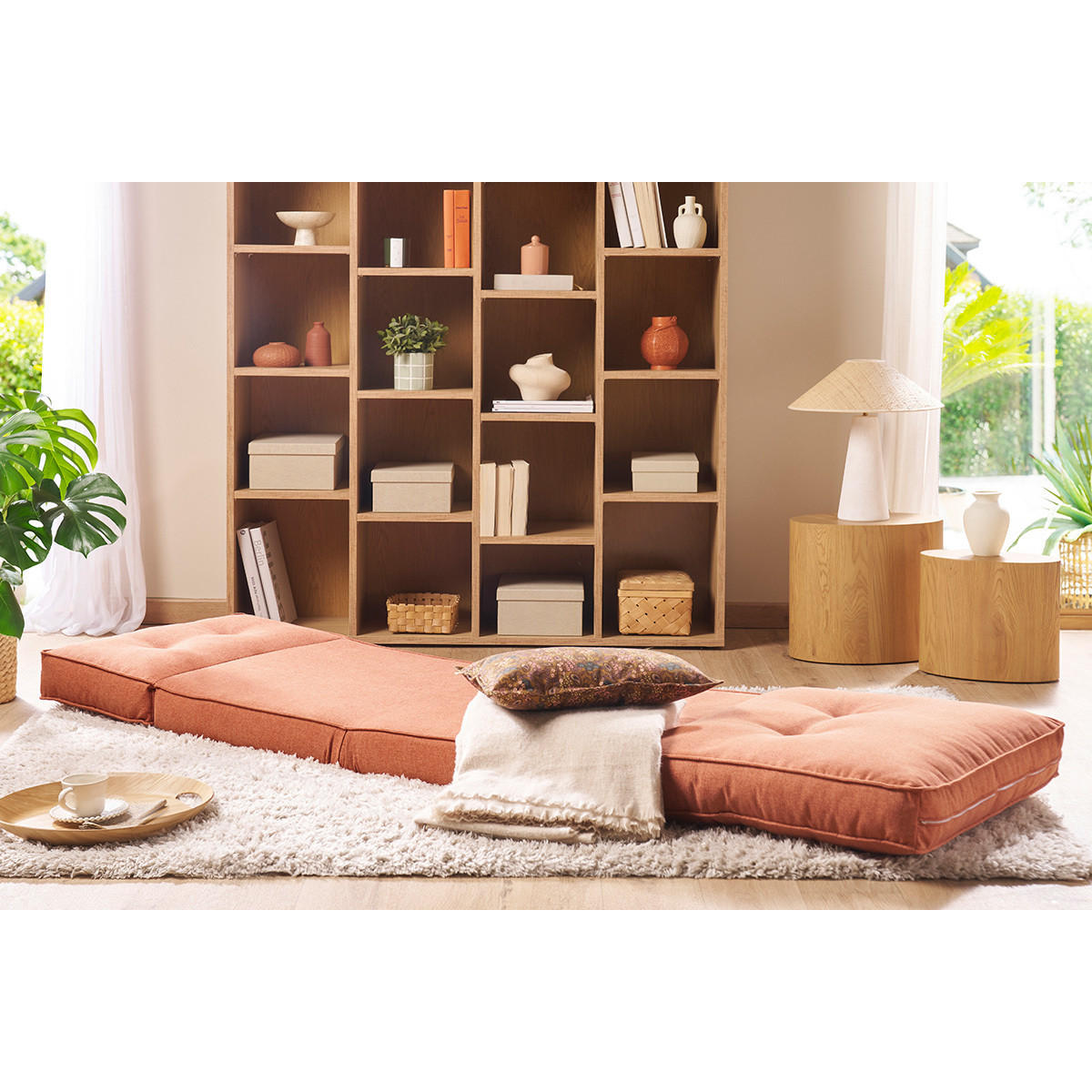 SCHLAFSESSEL 1-Sitzer Terracotta SALLY - Terracotta, Textil (84/66.5/74.5cm) - Miliboo