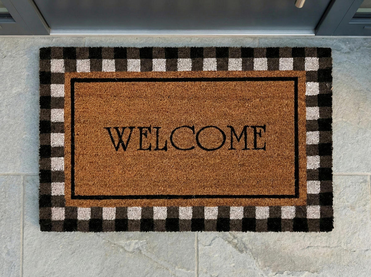 FUSSMATTE XL Kokosmatte mit Welcome-Schriftzug 50x80cm - Multicolor, Naturmaterialien (80/50cm) - Melius Vivere