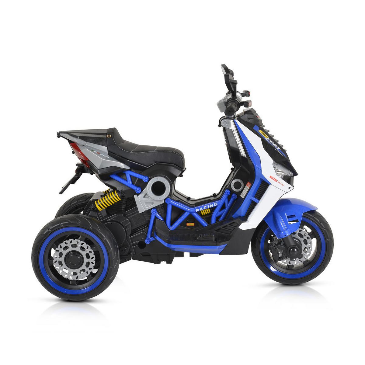 ELEKTROMOTORRAD Napoli blau EVA-Reifen, Musikfunktion, Rückwärtsgang, MP3 - Blau, Kunststoff (115/55/84cm) - Moni
