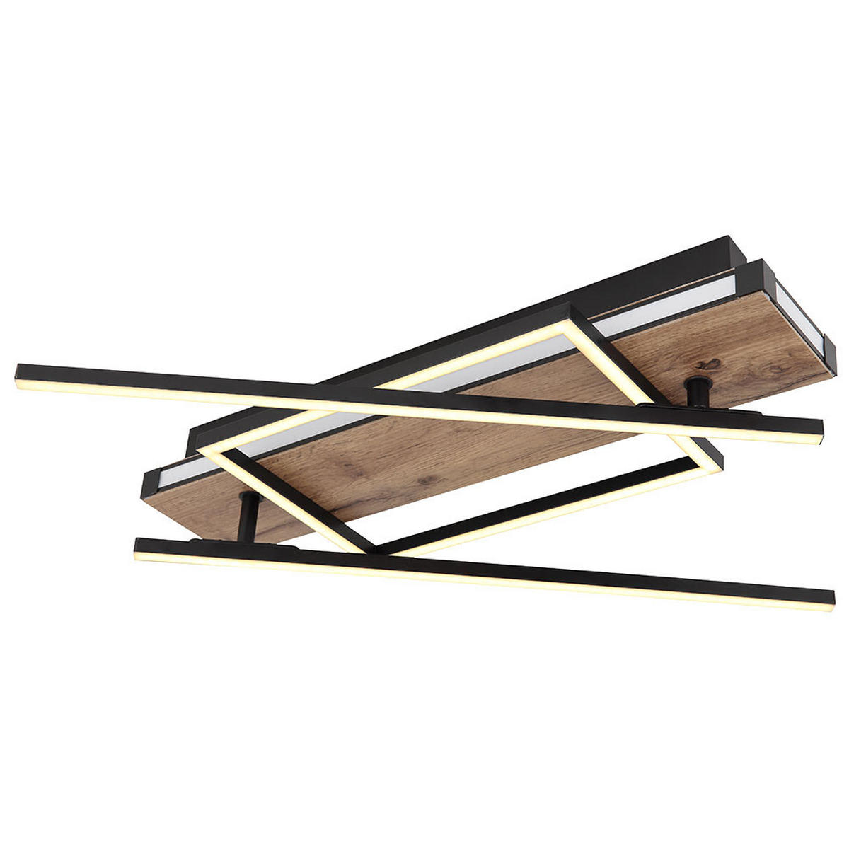 LED DECKENLEUCHTE Colli Messing Holzoptik - Messingfarben, Metall (120/20/11.5cm) - Globo Lighting