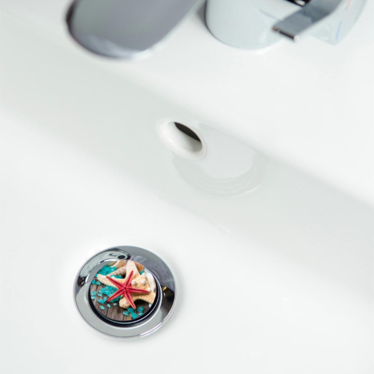 WASCHBECKENSTÖPSEL Bath Salts - Türkis, Kunststoff/Metall (4/7/7cm) - Sanilo