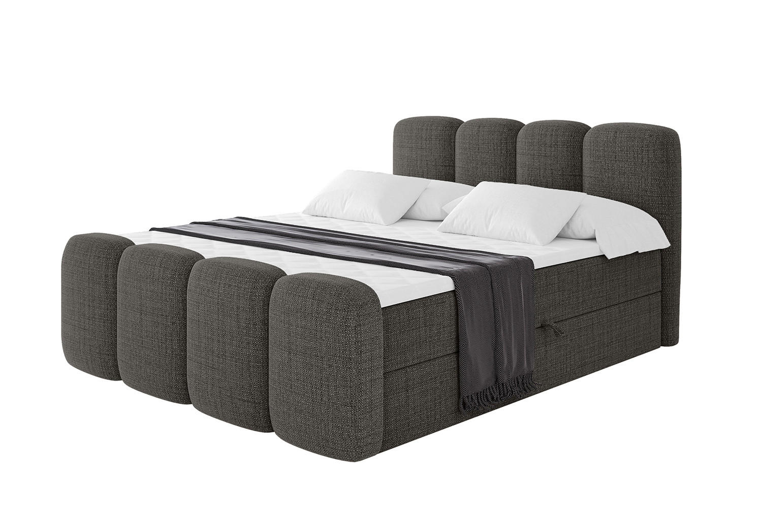 ALTDECOR AMERICKÁ postel s matrací H4 a roštem – NINA-Z – 180 × 200 cm – šedá
