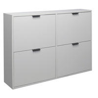 SCHUHSCHRANK Erna 120x25x86 Kreidegrau matt Lack - Hellgrau, Holzwerkstoff (120/86/25cm) - 58aufmkessel