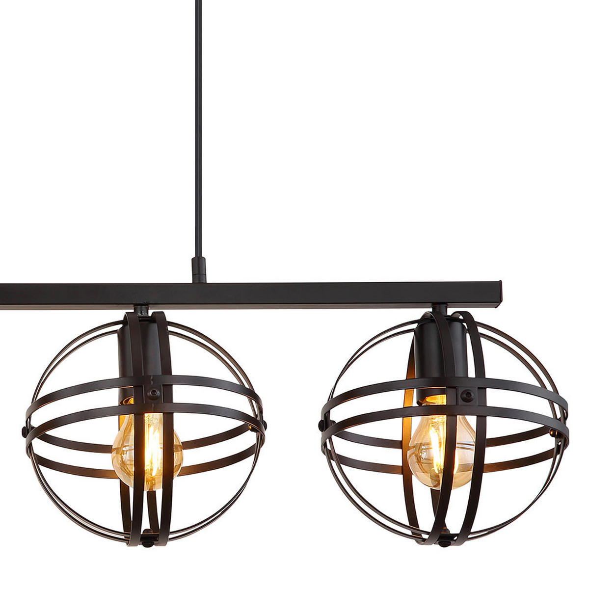 LED HÄNGELEUCHTE Metall Schwarz 4 Flammig - Schwarz, Metall (95/20/120cm) - Globo Lighting