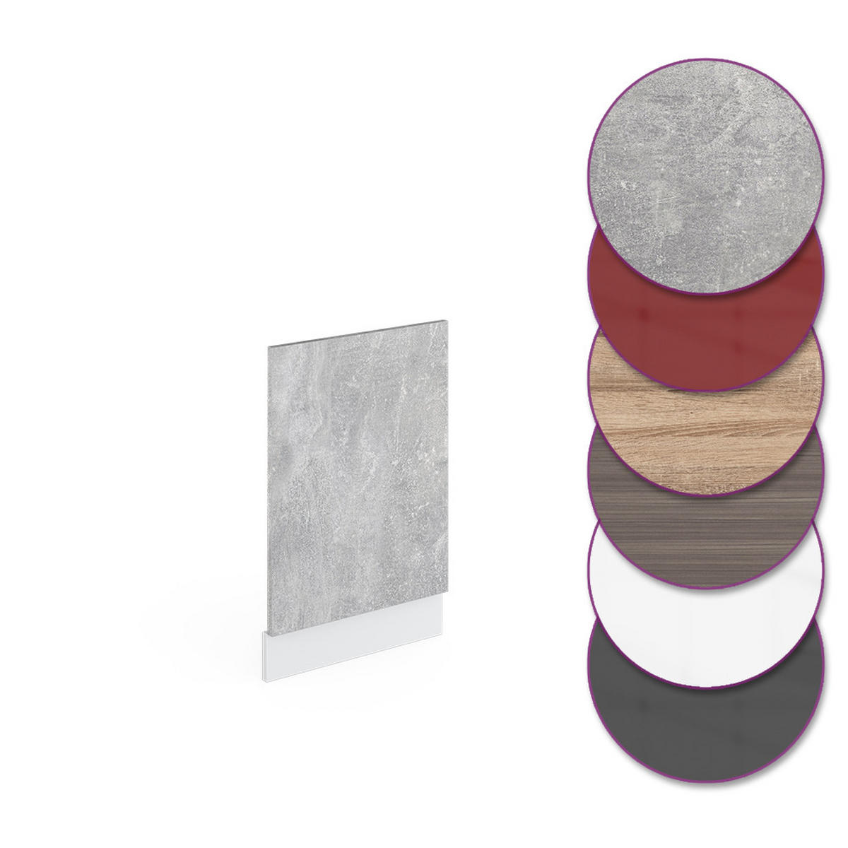 FRONTBLENDE R-Line Beton 45 cm, AP Marmor - Schieferfarben/Hellgrau, Holzwerkstoff (45/57.2/1.6cm) - Vicco