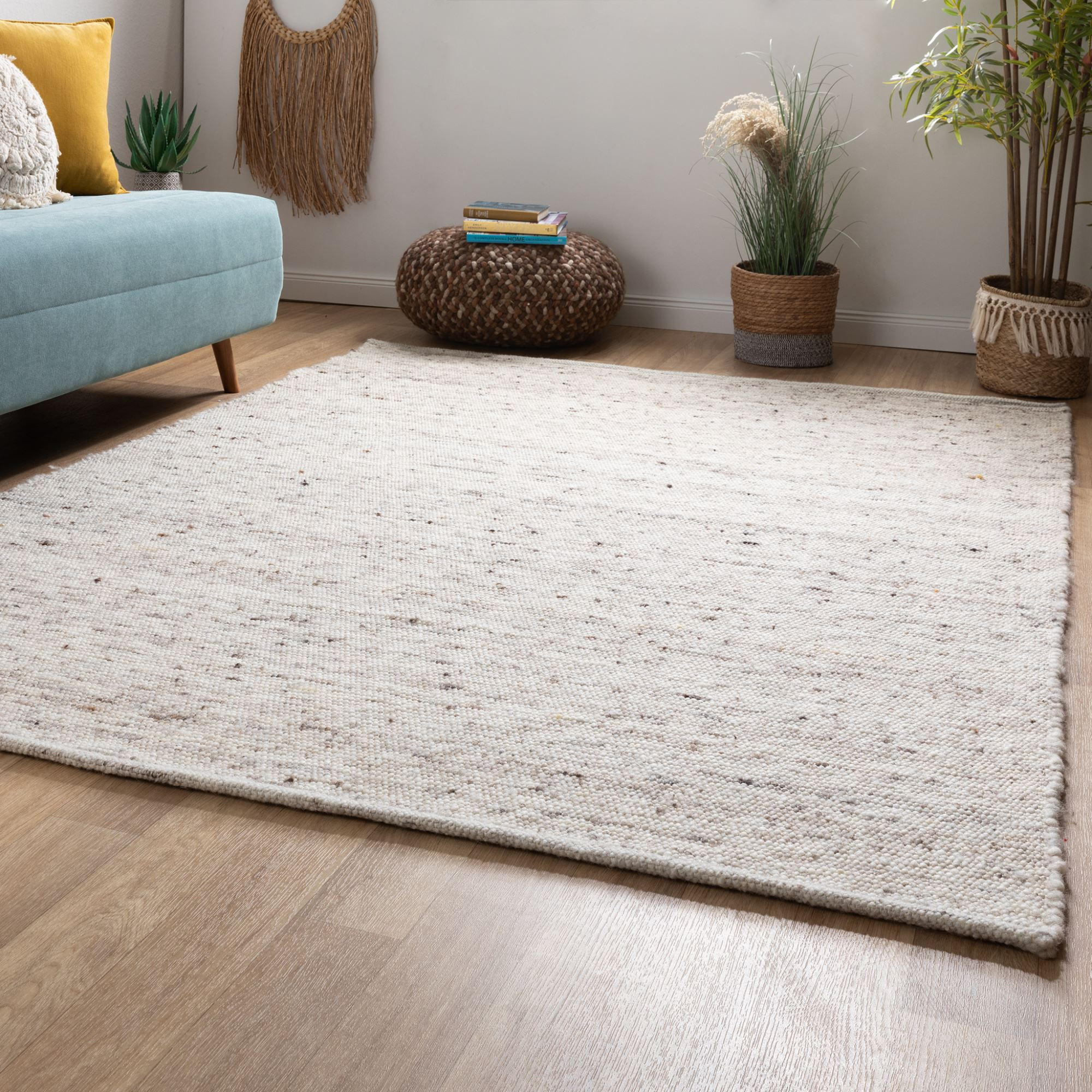 HANDWEBTEPPICH 160/160 cm Kos - Beige, Naturmaterialien (160/160cm) - Steffensmeier