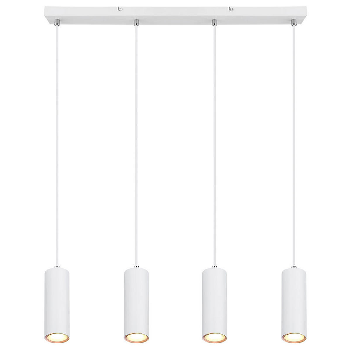 HÄNGELEUCHTE Metall Weiß 4 Flammig - Weiß, Metall (65/6/120cm) - Globo Lighting