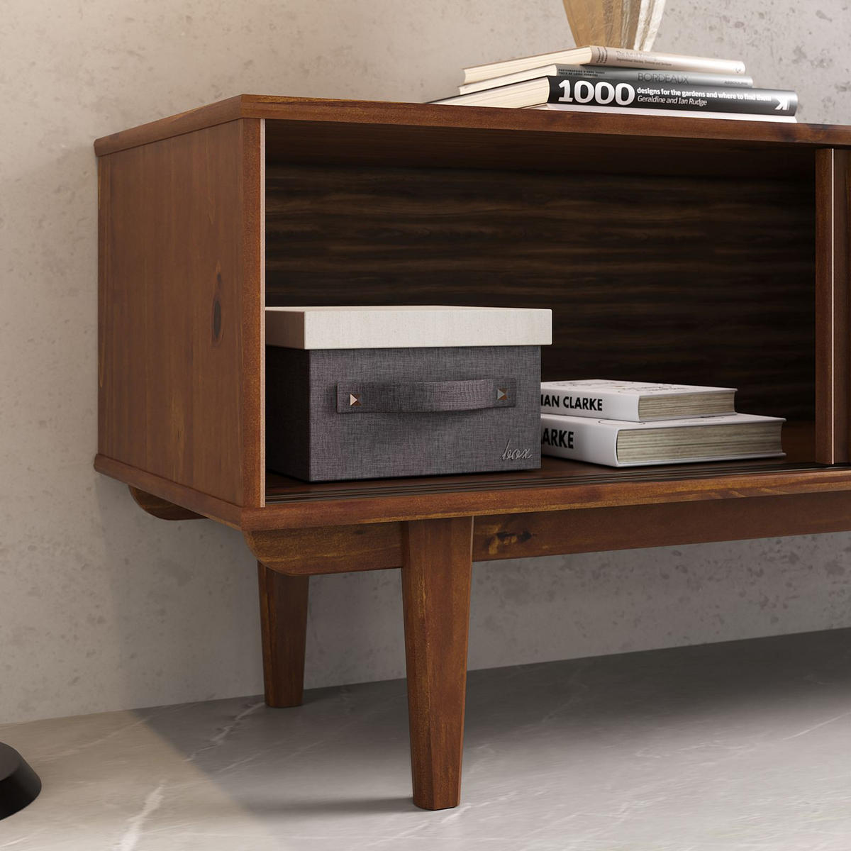 LOWBOARD SIMONA Kastanie - Kastanienfarben, Holz (175/52/41cm) - IDIMEX