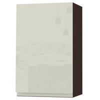 HÄNGESCHRANK Florence W2/45 Lava / RAL 1013 perlweiß HG 45 / 32,5 / 72cm - Türanschlag links - Dunkelgrau/Weiß Hochglanz, Holz/Holzwerkstoff (45/72/32.5cm) - Feldmann-Wohnen