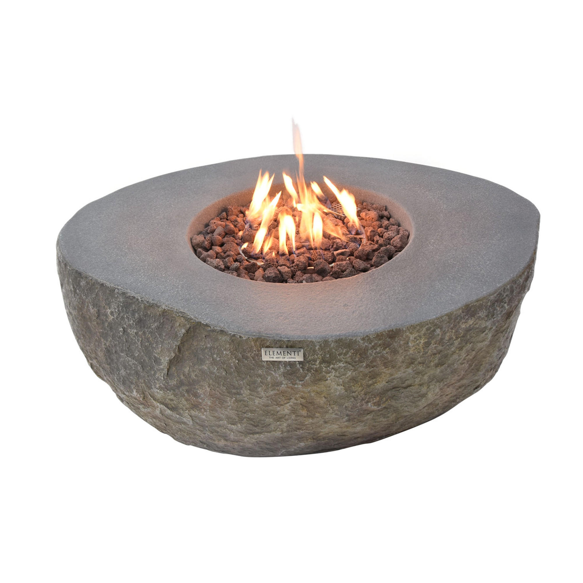 FEUERTISCH Boulder Gasfeuerstelle aus GF-Beton 110/89/41 cm - Naturfarben, Naturmaterialien (89/41/110cm) - Elementi