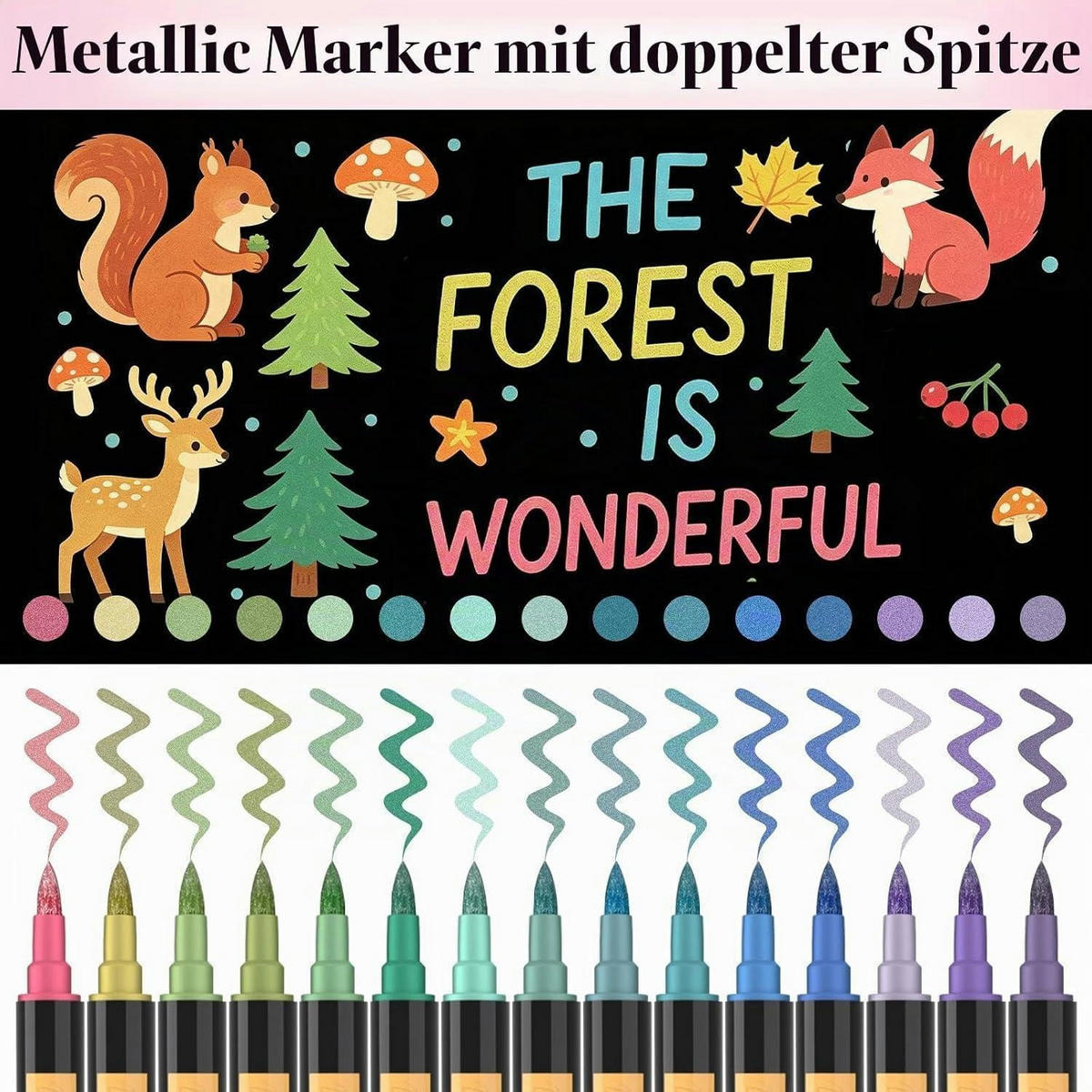 ACRYLSTIFTE 30er Set Metallic Dual Tip - Multicolor, Kunststoff (10/2/15cm)