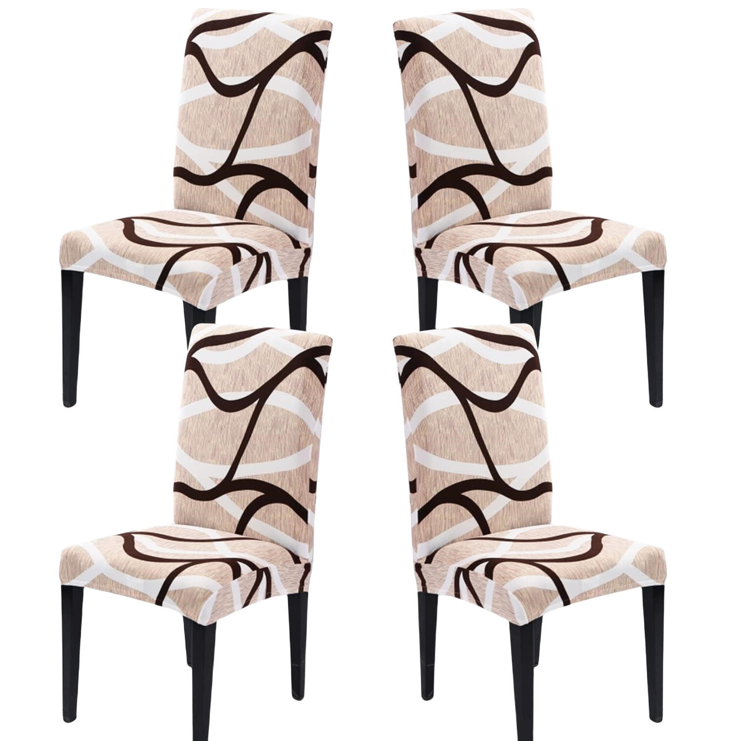 STUHLHUSSE Stretch Waschbar(4-tlg. Set) - Hellbraun, Textil (25/20cm) - Kaket