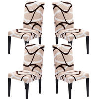 STUHLHUSSE Stretch Waschbar(4-tlg. Set) - Hellbraun, Textil (25/20cm) - Kaket