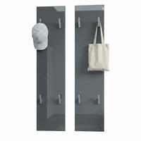 GARDEROBENPANEEL Wandpaneel Grau Hochglanz - Grau, Holzwerkstoff (120/28/2cm) - Vladon