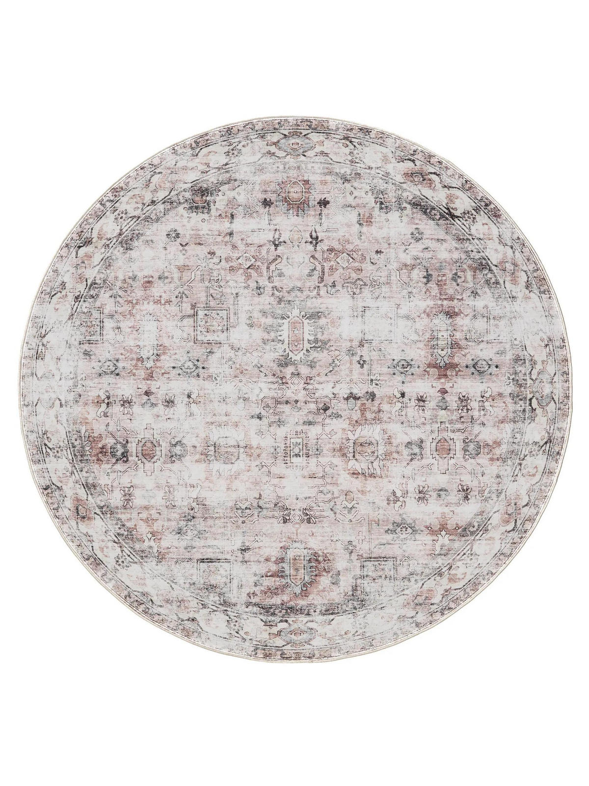 PRATELNÝ koberec George Krémová/Taupe ø 120 cm - krémová/šedohnědá, plast/umělá hmota (120/120cm) - benuta