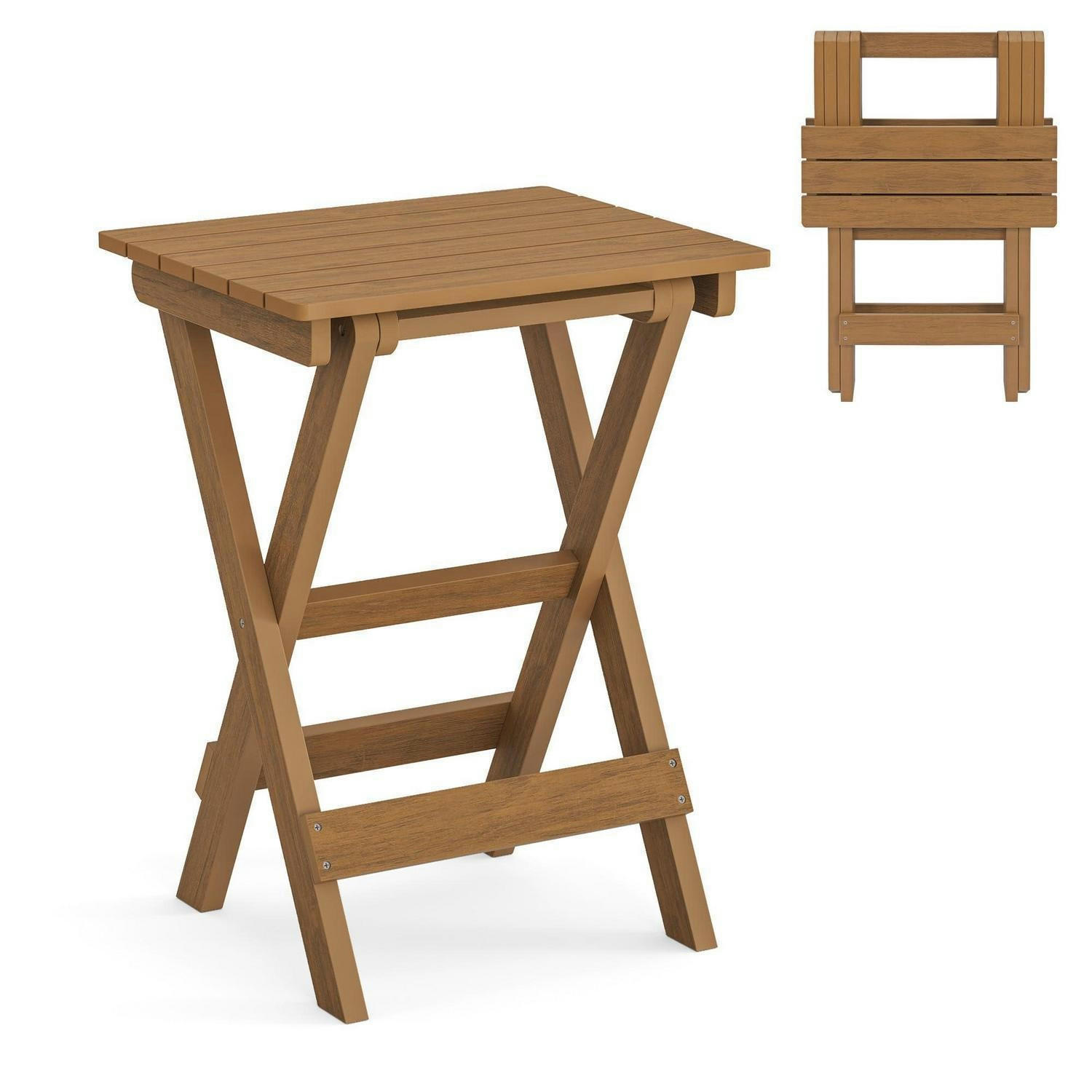 BEISTELLTISCH Outdoor Klappbar Teakfarbe 51 x 41 x 69 cm - Braun, Kunststoff (51/41/69cm)