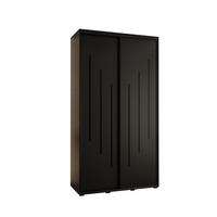 SCHWEBETÜRENSCHRANK 235,2/140/60 2-türig - Schwarz, Holz/Metall (140/235/60cm) - Abiks Möbel