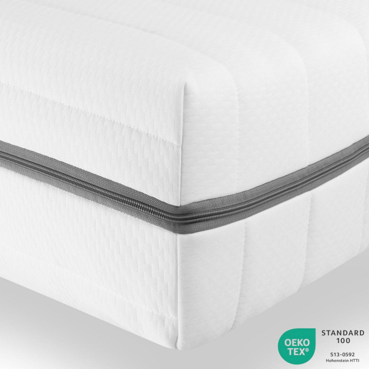 OBOUSTRANNÁ matrace 120x200 H2H3, 7zónová matrace s pratelným potahem - bílá, textil (120/200cm) - Sleepneo